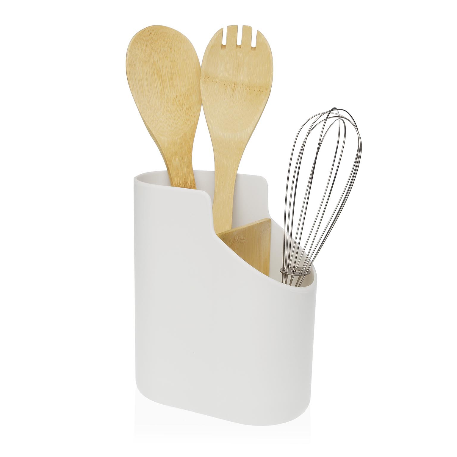 White Utensil Holder 6129