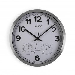 Versa Eriline Orologio da parete Decorativo per cucina, soggiorno, sala da  pranzo o camera da letto, Bianco, marrone e nero, 60x5,2x60cm